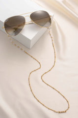 Dainty Pearl and Gold Eyeglass Chain