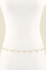 Crystal Droplet Thin Cha Body Chain