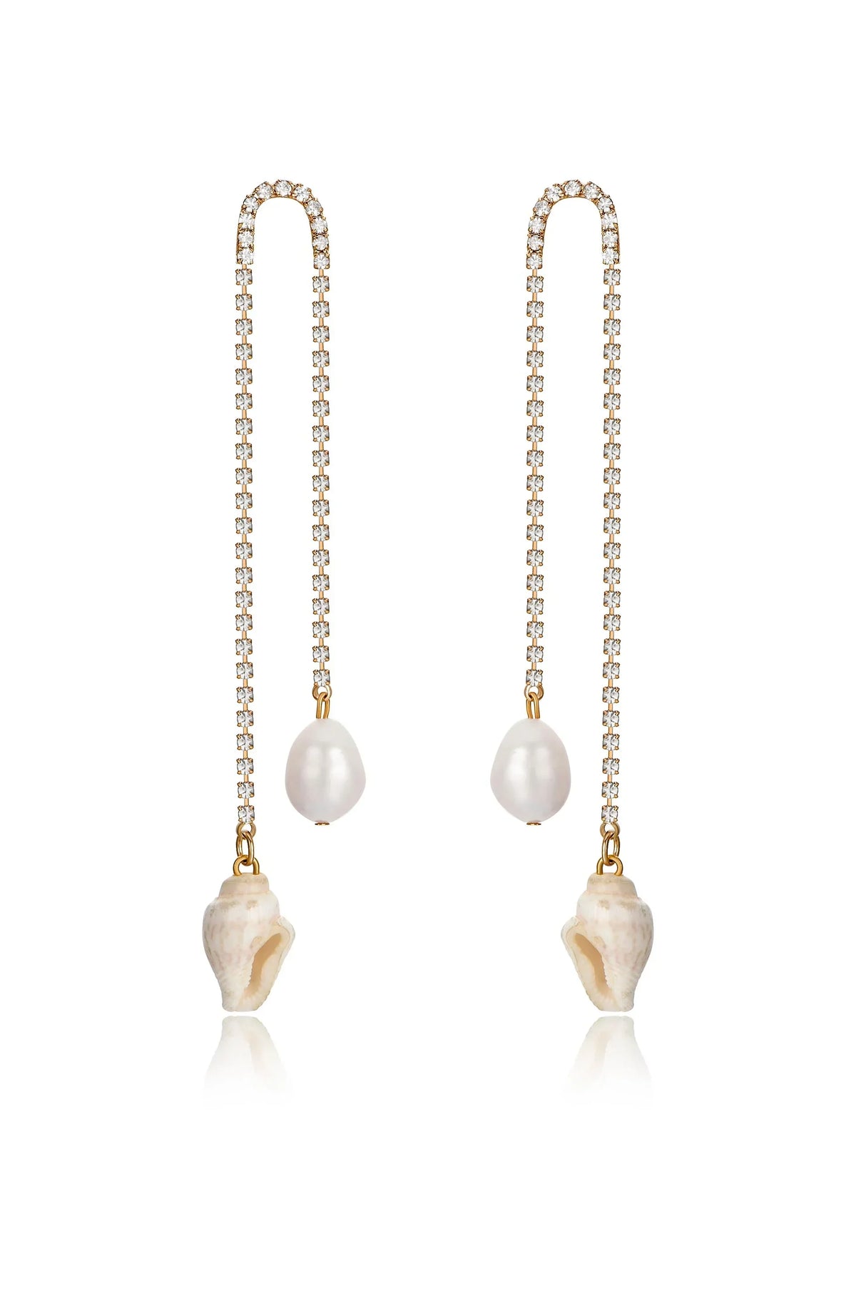 Balanced Shell and Pearl Earrings
