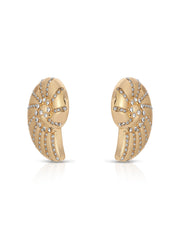 Crystal Studded Nautilus Shell Earrings