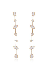 Falling Bezel Crystal Dangle Earrings
