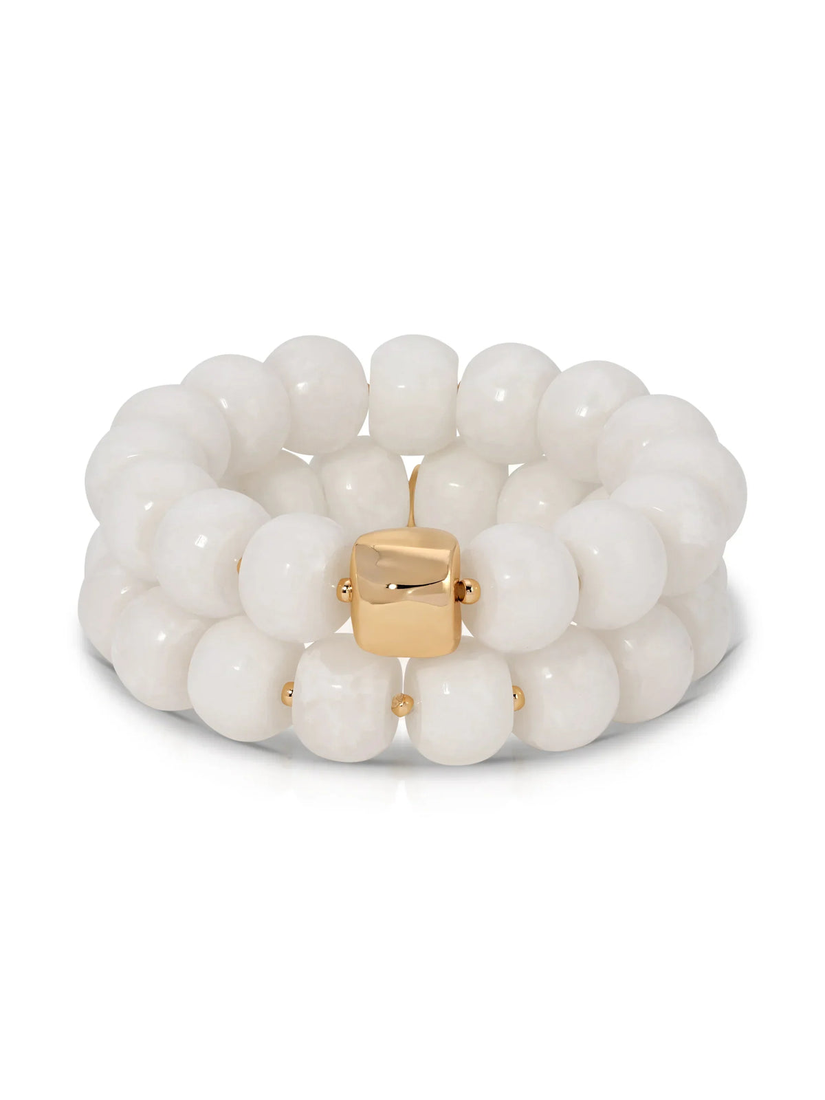 Power Bead Bracelet Stack in Bone