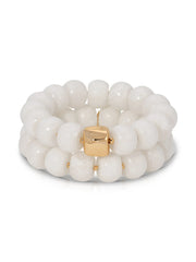 Power Bead Bracelet Stack in Bone