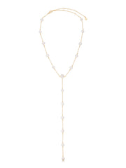 Dripping Pearl Lariat Necklace
