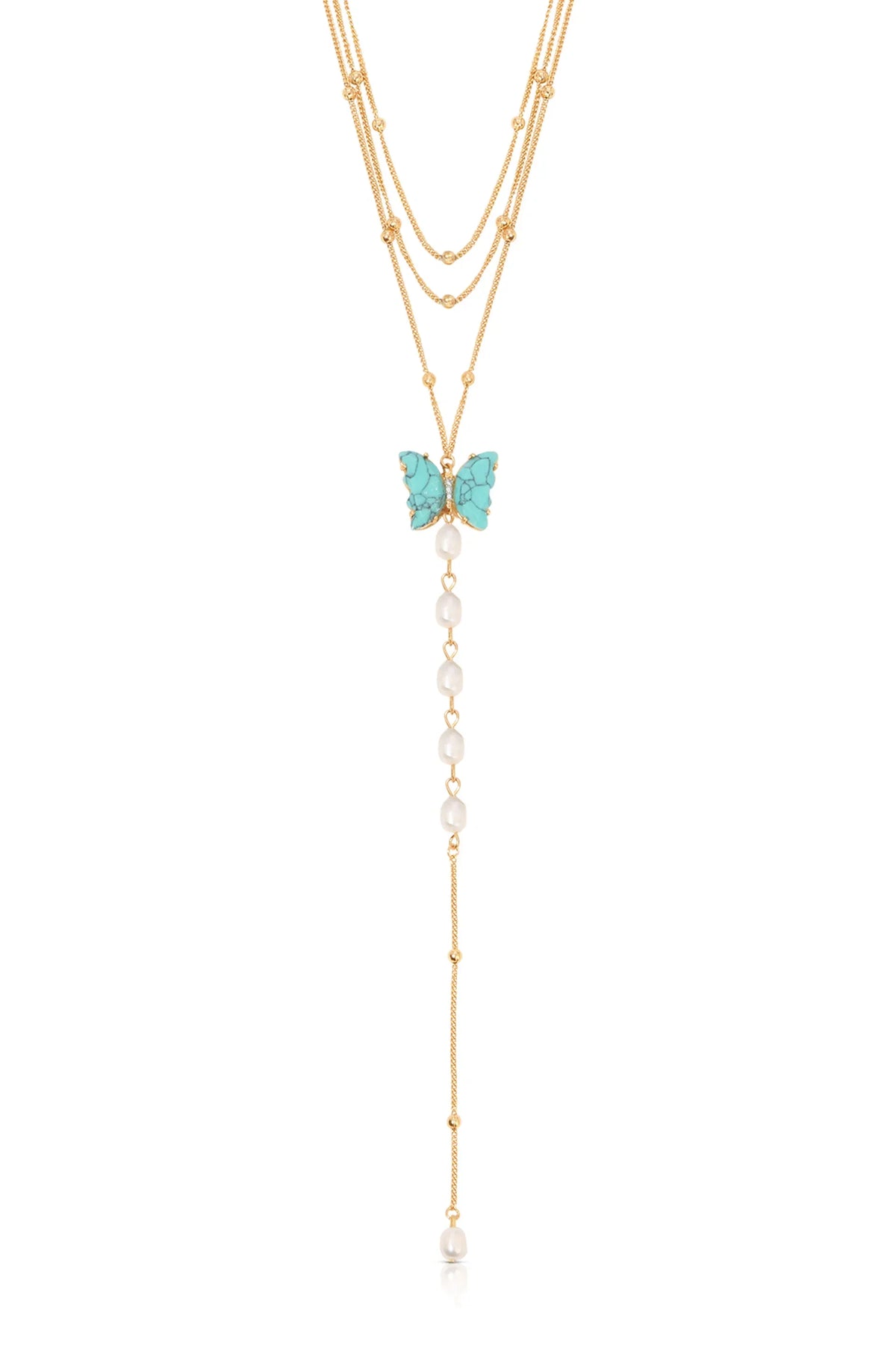 Turquoise Butterfly Lariat