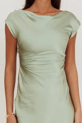 Loveland Cap Sleeve Cowl Back Midi Dress Sage
