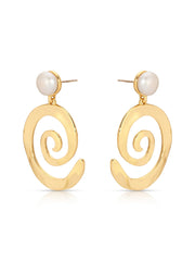Aura Swirl Pearl Earrings