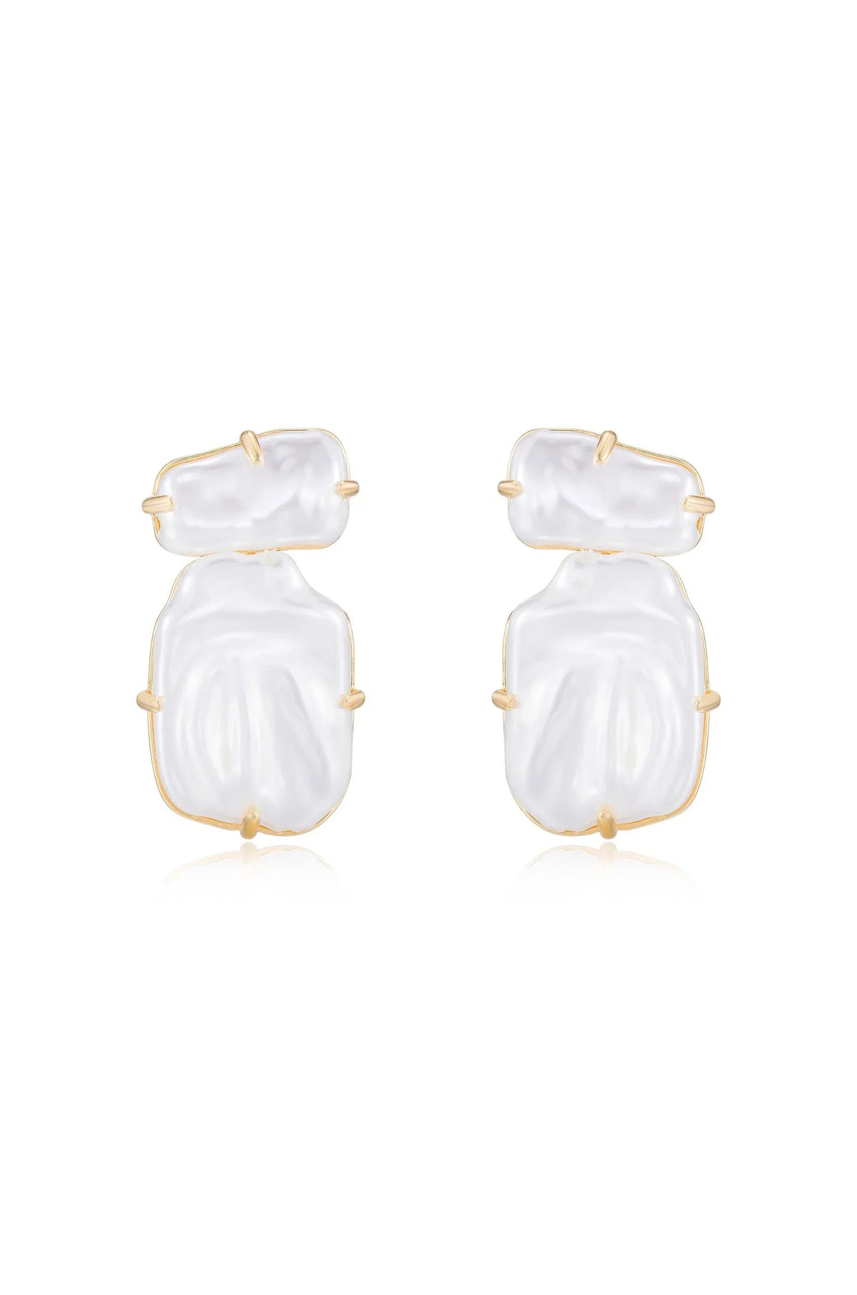 Edge of Water Double Pearl Earrings