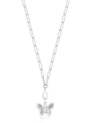 Butterfly Pearl Chain Necklace
