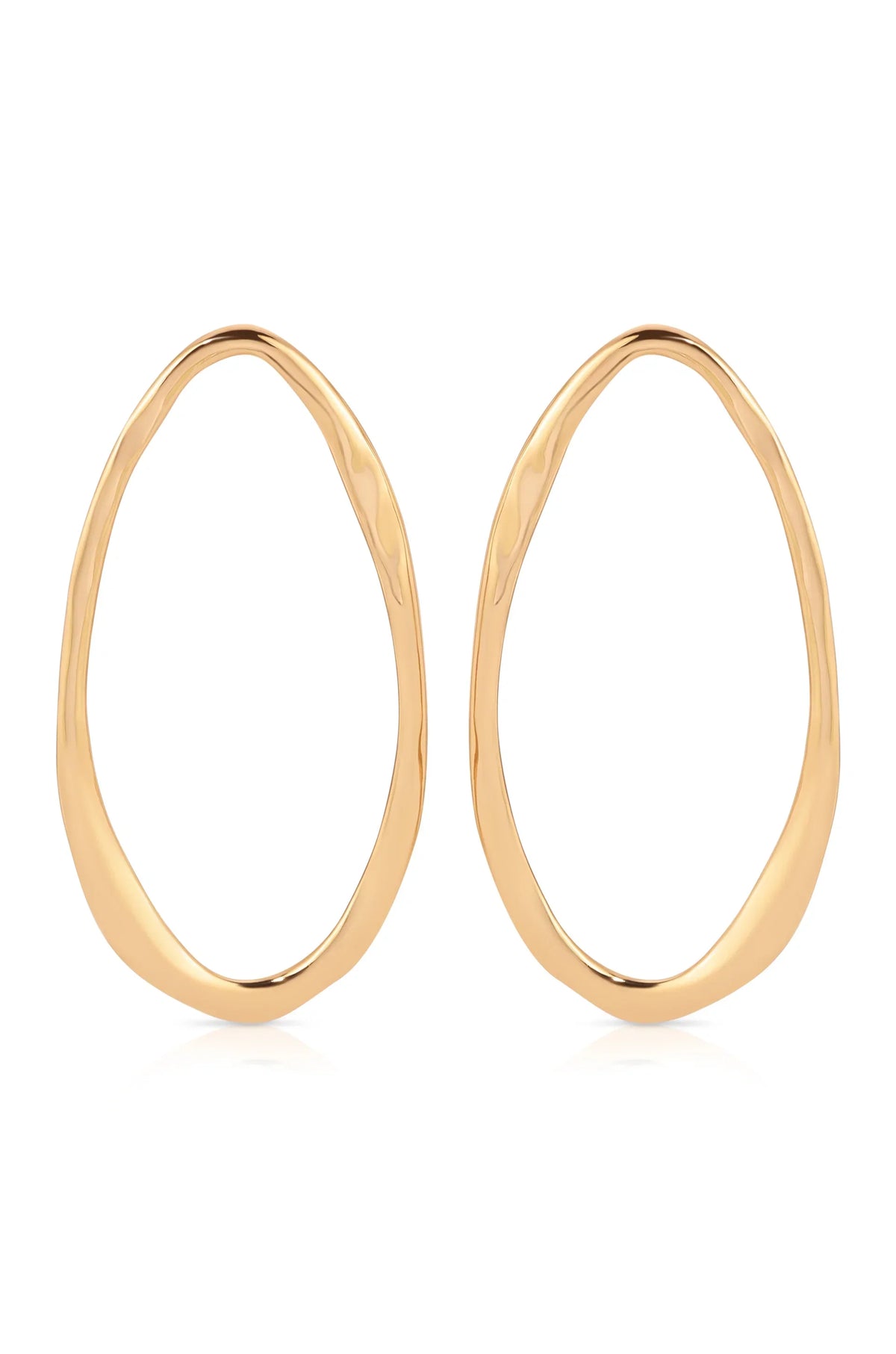 Hammered Large Oval Earrings