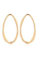 Hammered Large Oval Earrings