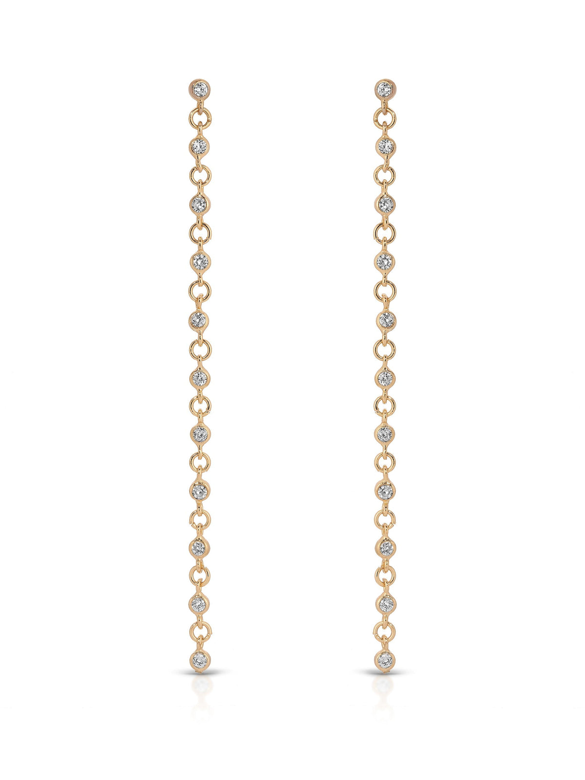 Dainty Linear Crystal Earrings