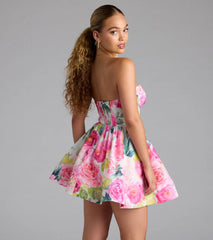 Picking Flowers Bustier Short Skater Dress