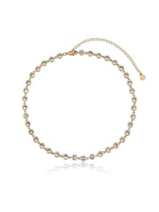 Crystal Disc and Link Necklace