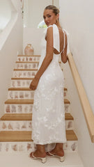Usha Tie Strap Maxi Dress - White