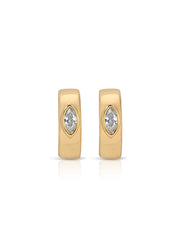 Small Marquise Crystal Hoops