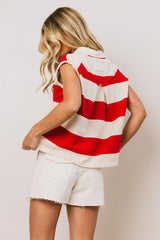 Blake Striped Top in Red