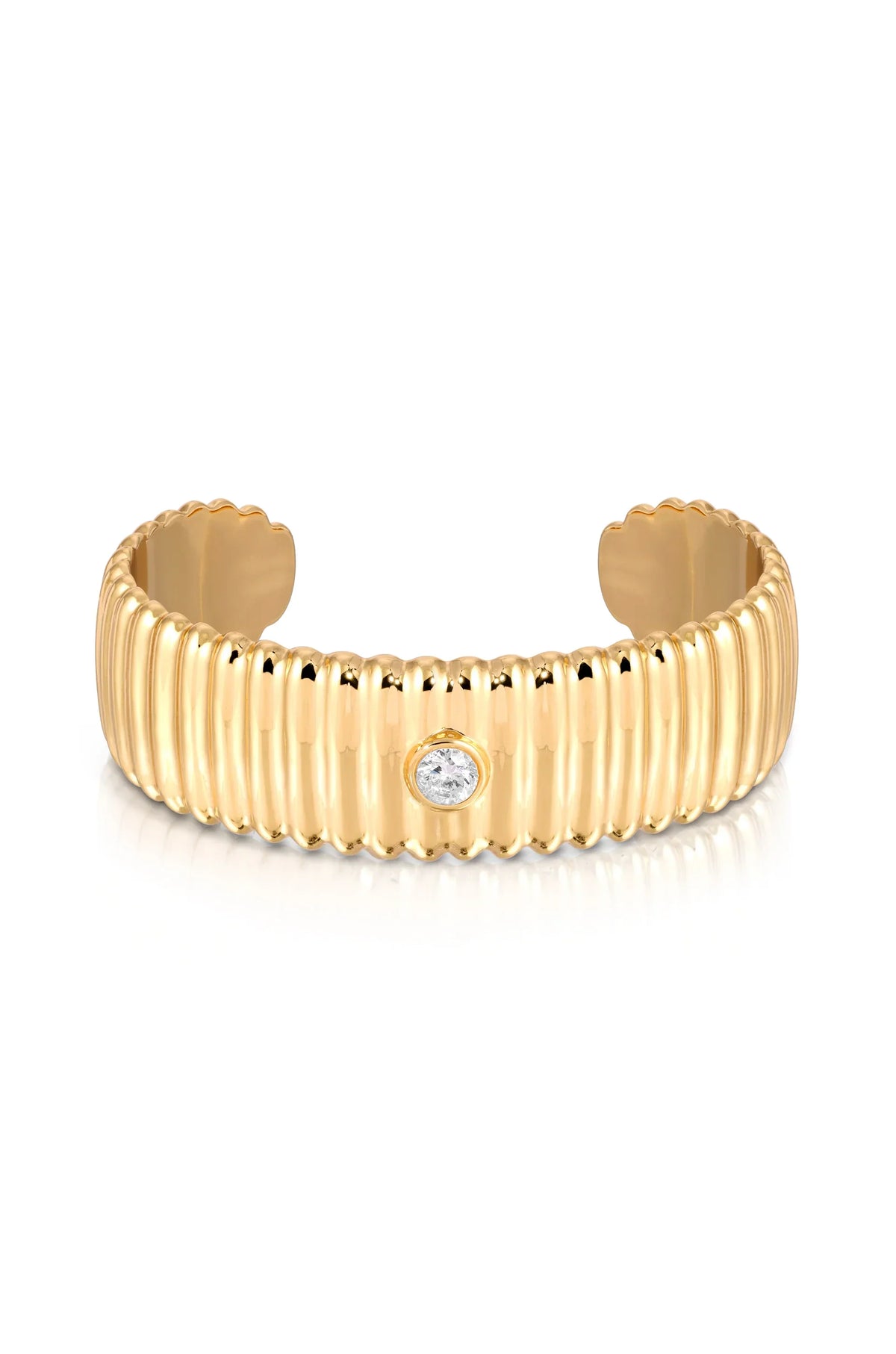 Ribbed Crystal Cuff