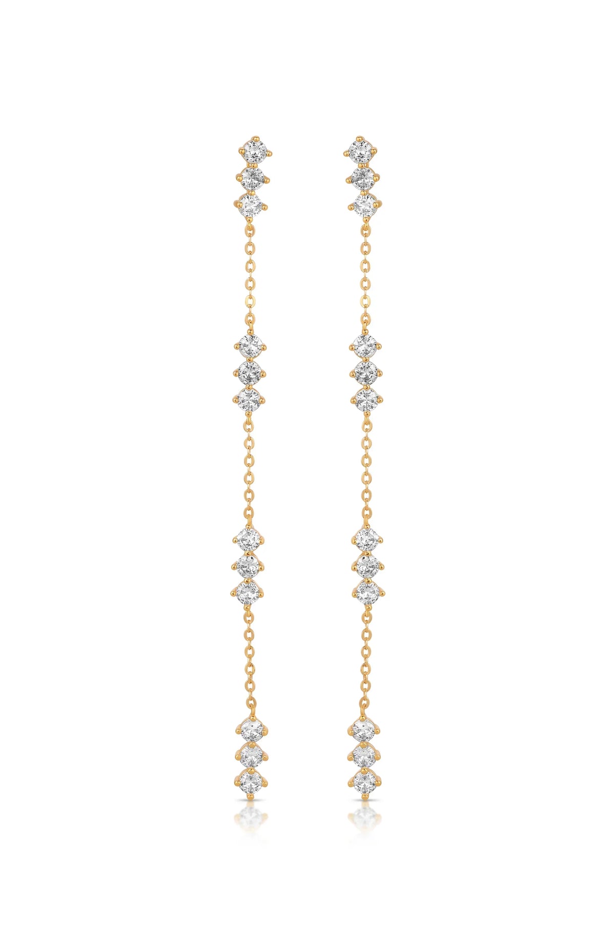Linear Crystal Drop Earrings