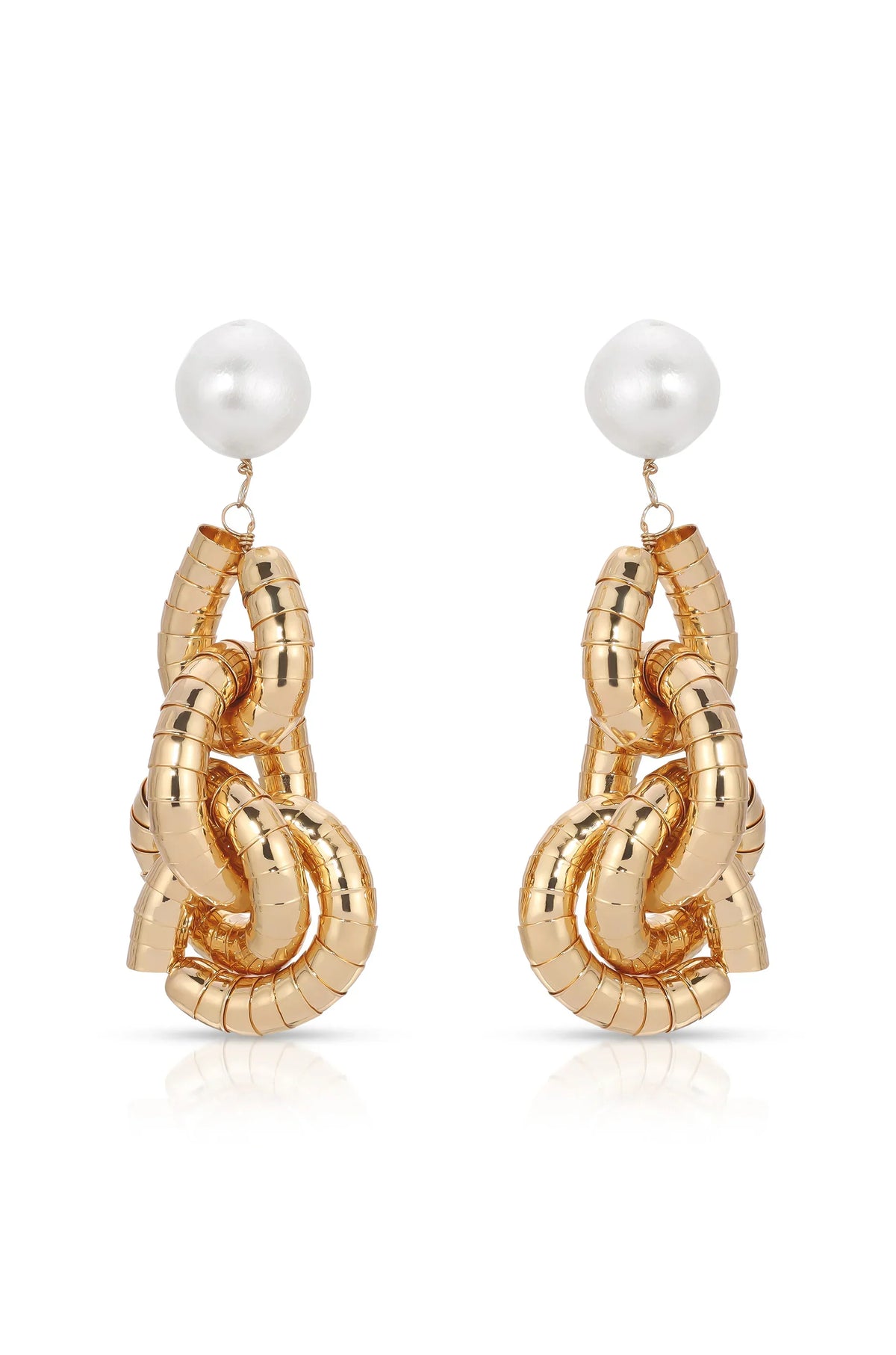 Liquid Gold Pearl Drop Earrings