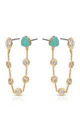 Double Piercing Turquoise Earrings