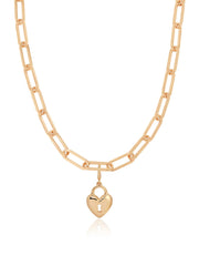 Heart Lock Charm Necklace