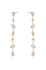 Falling Bezel Crystal Dangle Earrings