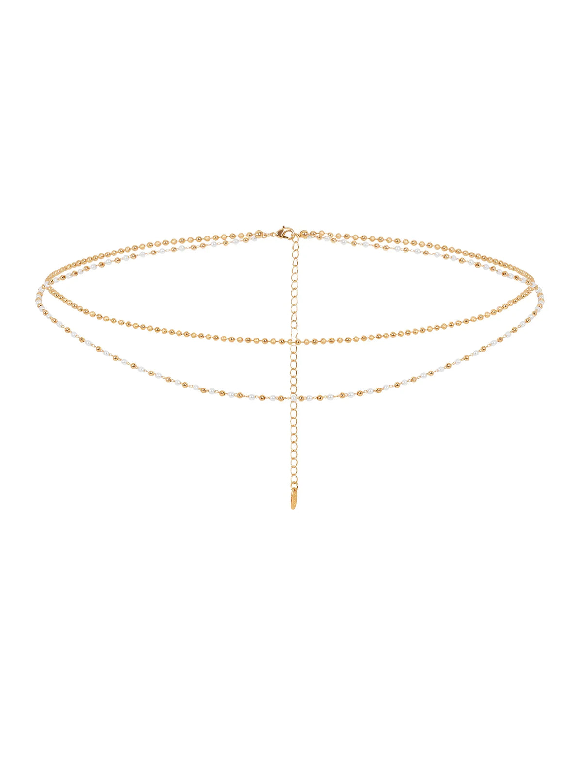 Pearl Strand Gold Body Chain