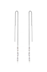 Crystal Baguette Threader Earrings